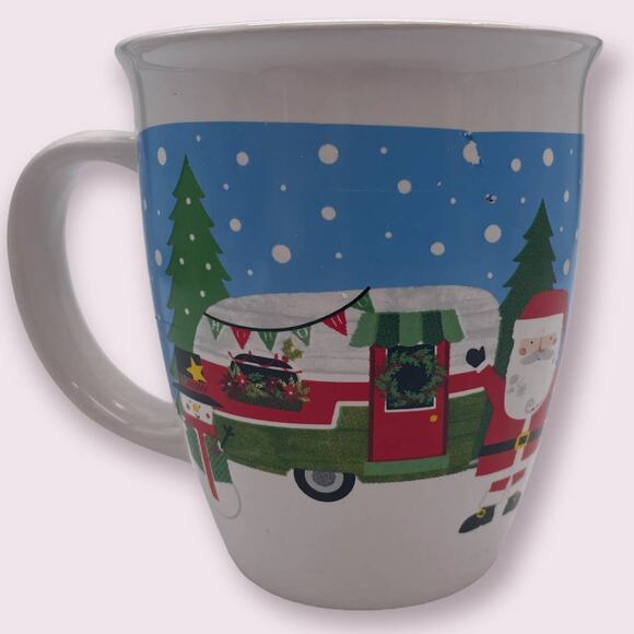 Santa with RV Camper Christmas Mugs Set of 2 - Picture 2 of 6